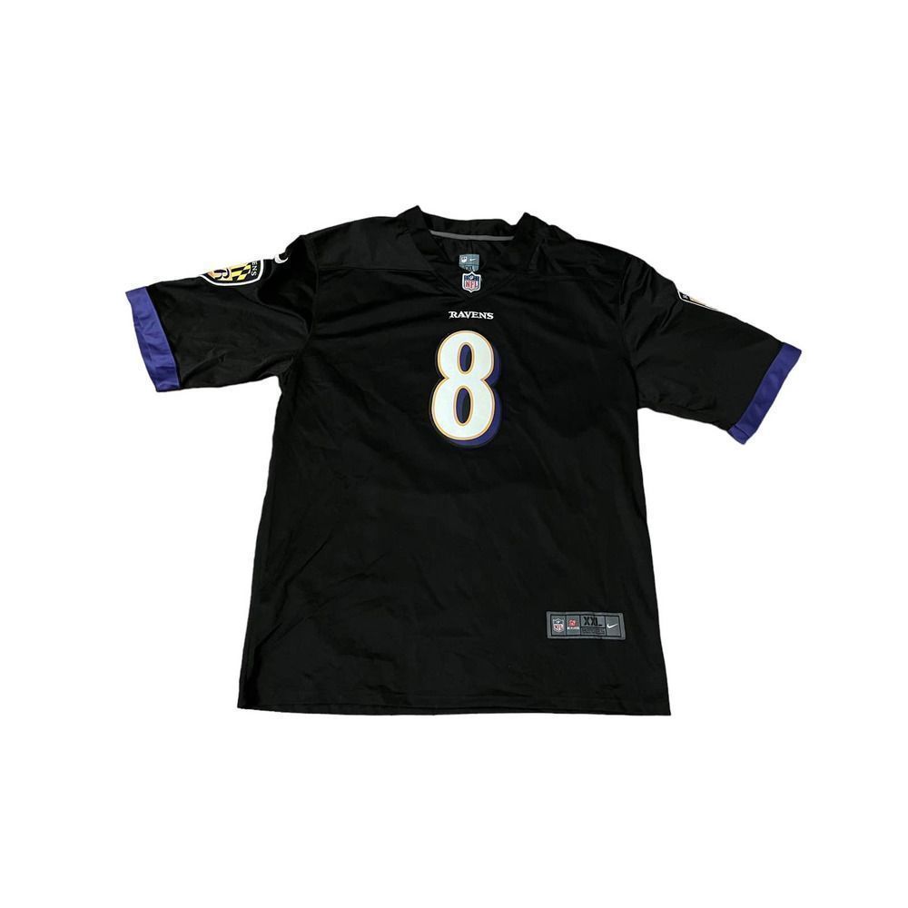 Nike Lamar Jackson Baltimore Ravens Mens 2XL Jersey Black in good condition.